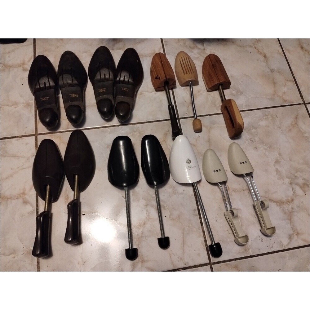 Lot  of Wood Shoe Tree Stretcher Shapers and Plastic Vintage Foot Joy and others